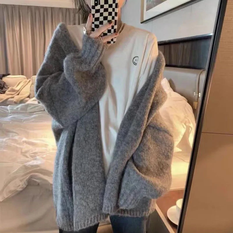 Thick Soft Knit Bell Sleeve Cardigan